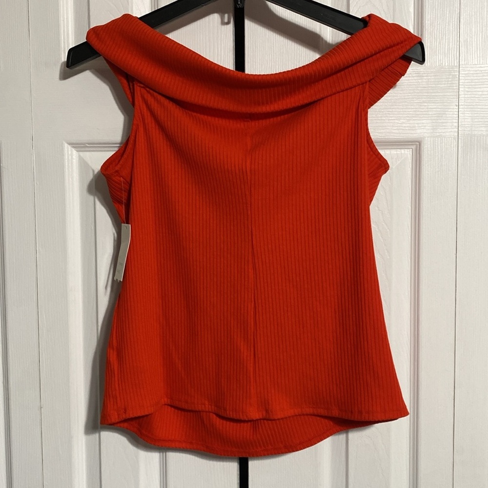 A New Day orange ribbed knit stretch top shirt blouse size XL - Picture 4 of 10